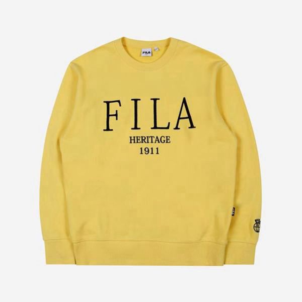 Fila Mikiny Panske Žlté - Heritage Embroidered Vypredaj - Slovakia 84091-WAIP